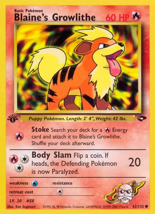 Blaine's Growlithe card art