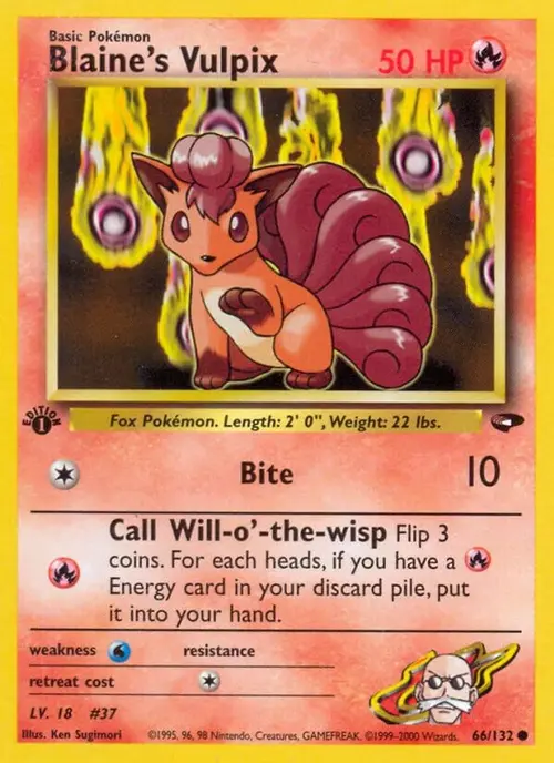 Blaine's Vulpix card art