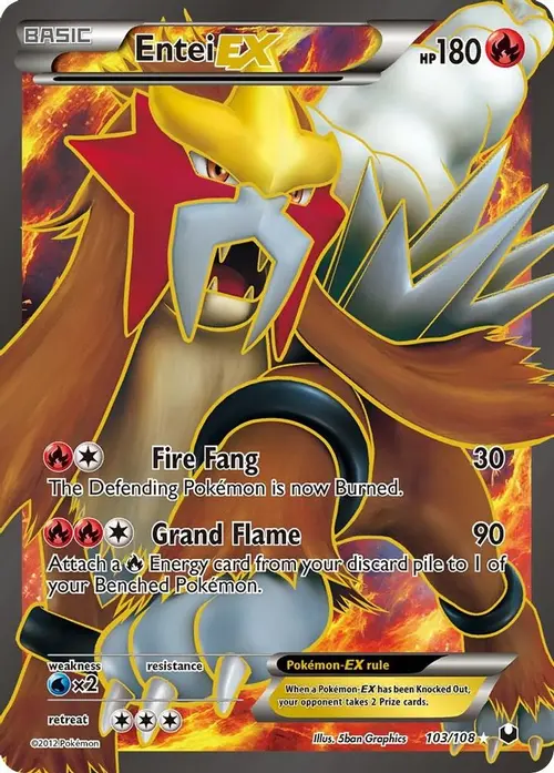 Entei EX (103 Full Art) card art