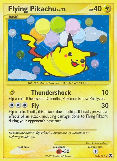 Flying Pikachu card art