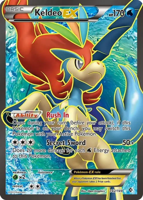 Keldeo EX (142 Full Art) card art