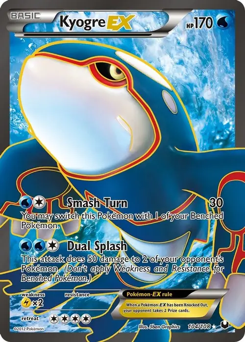 Kyogre EX (104 Full Art) card art