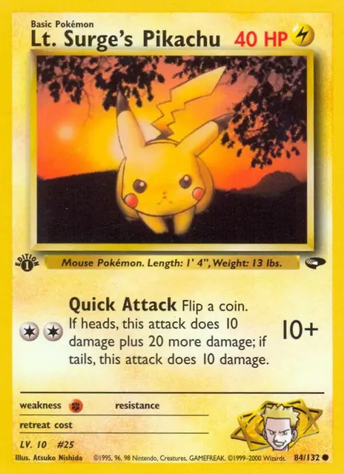 Lt. Surge's Pikachu card art