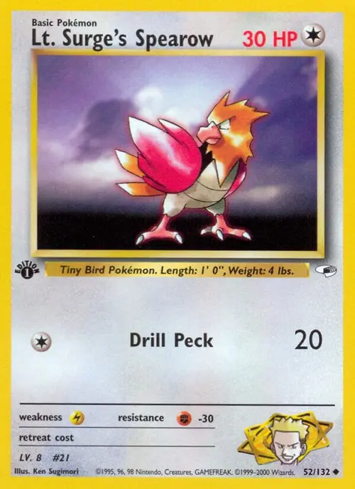 Lt. Surge's Spearow (52) card art