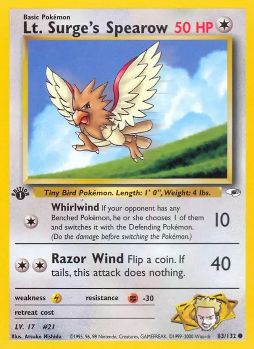 Lt. Surge's Spearow (83) card art