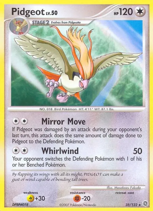 Pidgeot card art