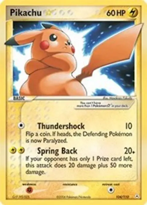 Pikachu Star card art