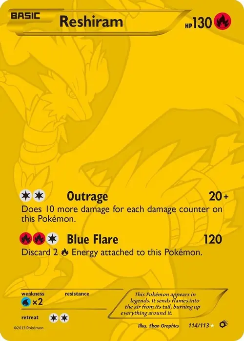 Reshiram (114 Full Art Secret Rare) card art