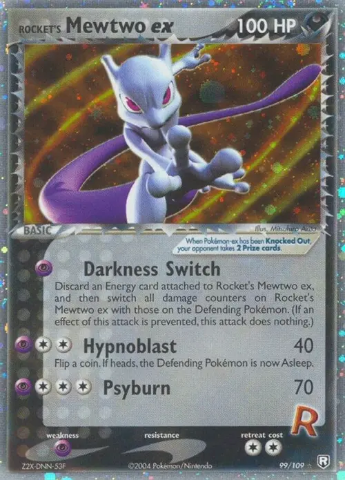 Rocket's Mewtwo ex card art