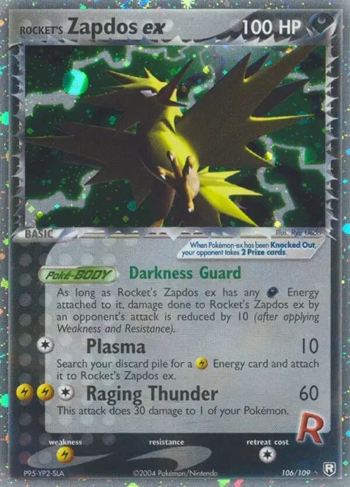 Rocket's Zapdos ex card art