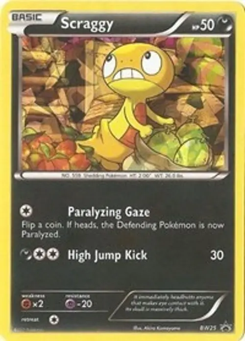 Scraggy - BW25 (Cosmos Holo) card art