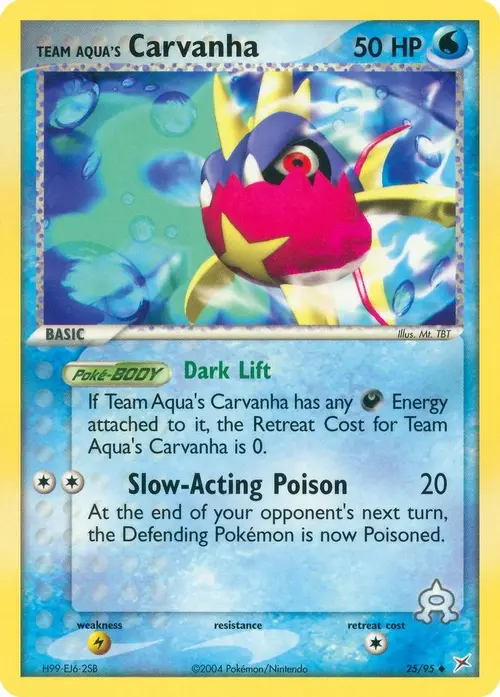 Team Aqua's Carvanha - 25/95 card art