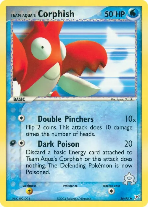 Team Aqua's Corphish - 26/95 card art