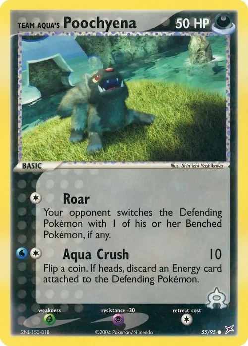 Team Aqua's Poochyena - 55/95 card art