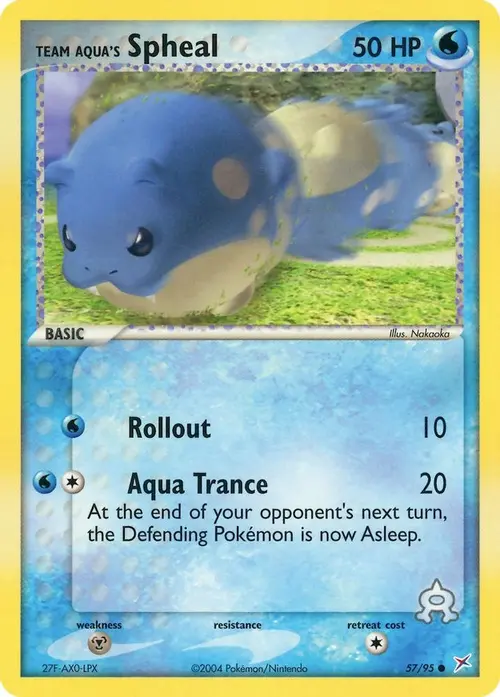 Team Aqua's Spheal - 57/95 card art