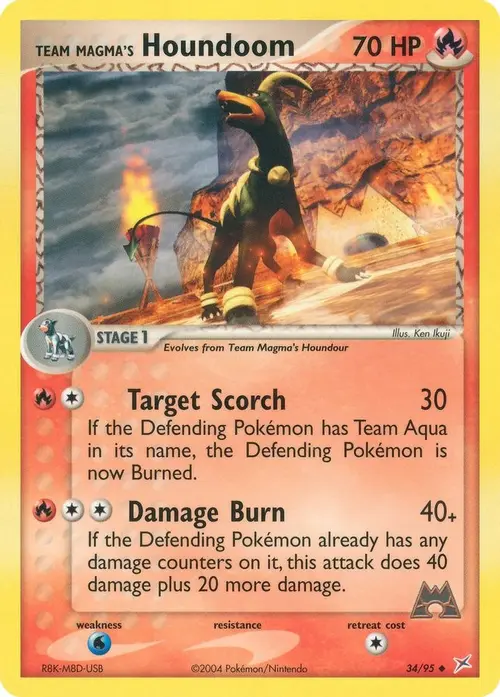Team Magma's Houndoom - 34/95 card art