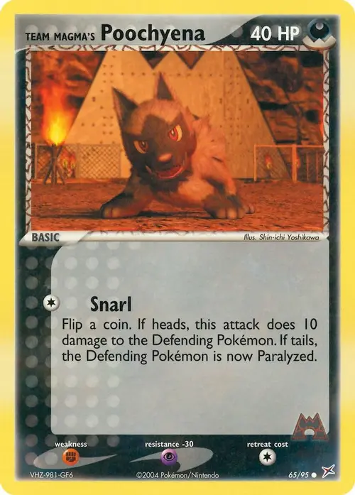 Team Magma's Poochyena - 65/95 card art