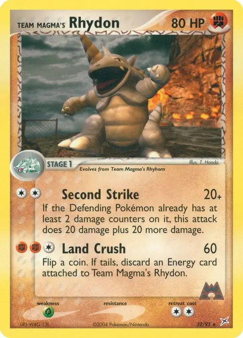 Team Magma's Rhydon - 22/95 card art