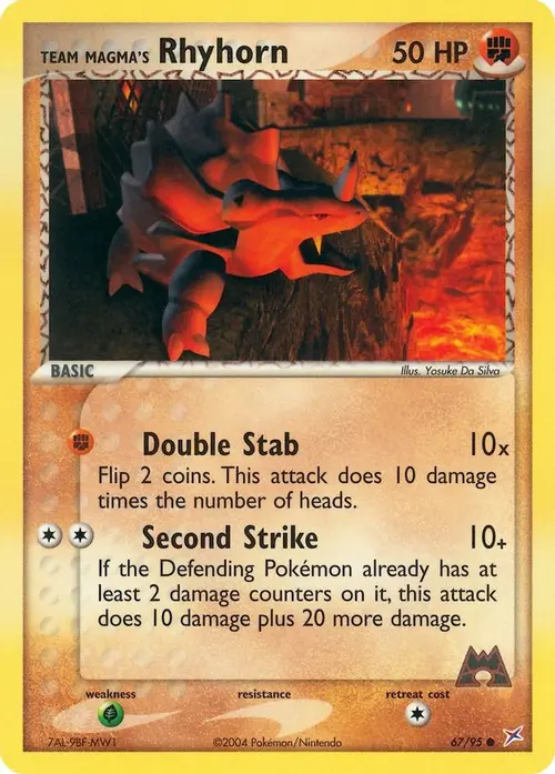 Team Magma's Rhyhorn - 67/95 card art