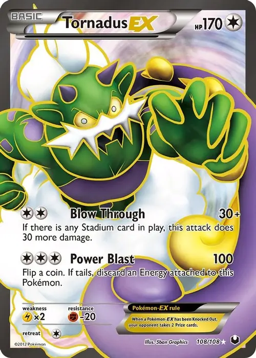 Tornadus EX (108 Full Art) card art
