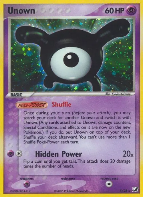 Unown (X) card art