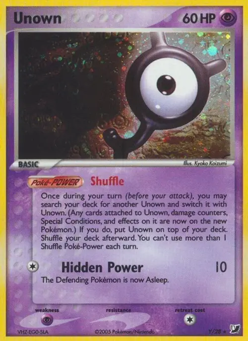 Unown (Y) card art
