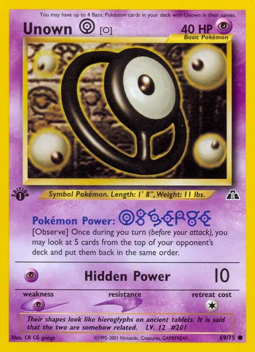 Unown [O] card art