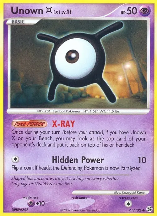 Unown [X] card art