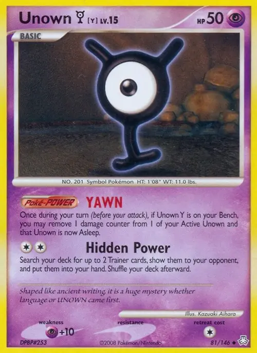 Unown (Y) card art