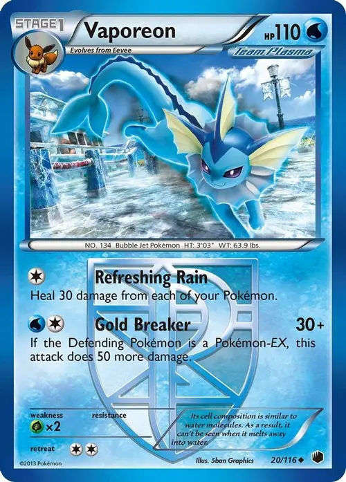 Vaporeon (Team Plasma) card art