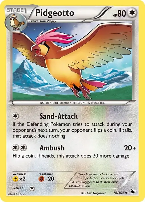 Pidgeotto card art