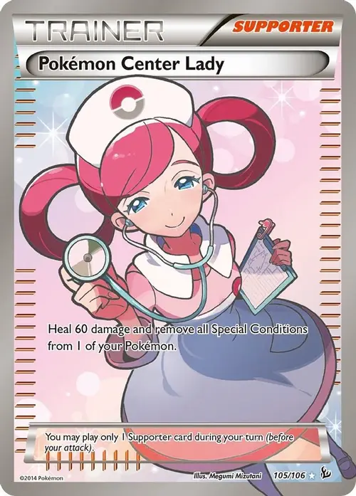 Pokemon Center Lady (105 Full Art) card art