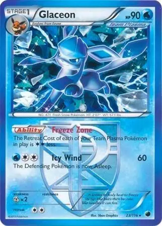 Glaceon - 23/116 (BW Plasma Freeze) card art