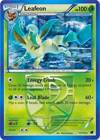 Leafeon - 11/116 (BW Plasma Freeze) card art