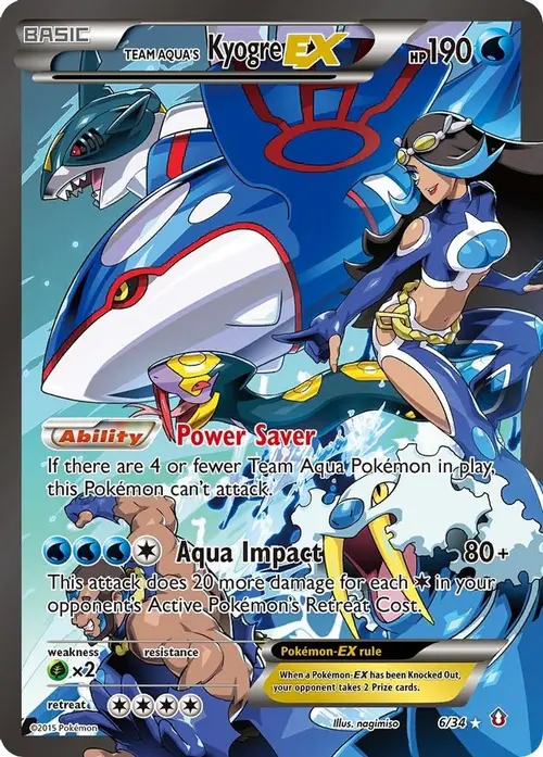 Team Aqua's Kyogre EX card art