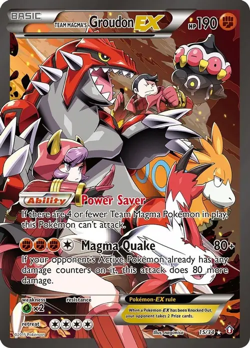 Team Magma's Groudon EX card art