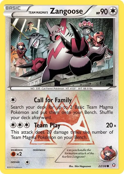 Team Magma's Zangoose card art